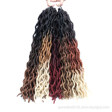 18 Strands Faux Locs Crochet Hair Black Brown Burgundy Dreadlocks Hair Extensions Soft Gypsy Locs Crochet Braids